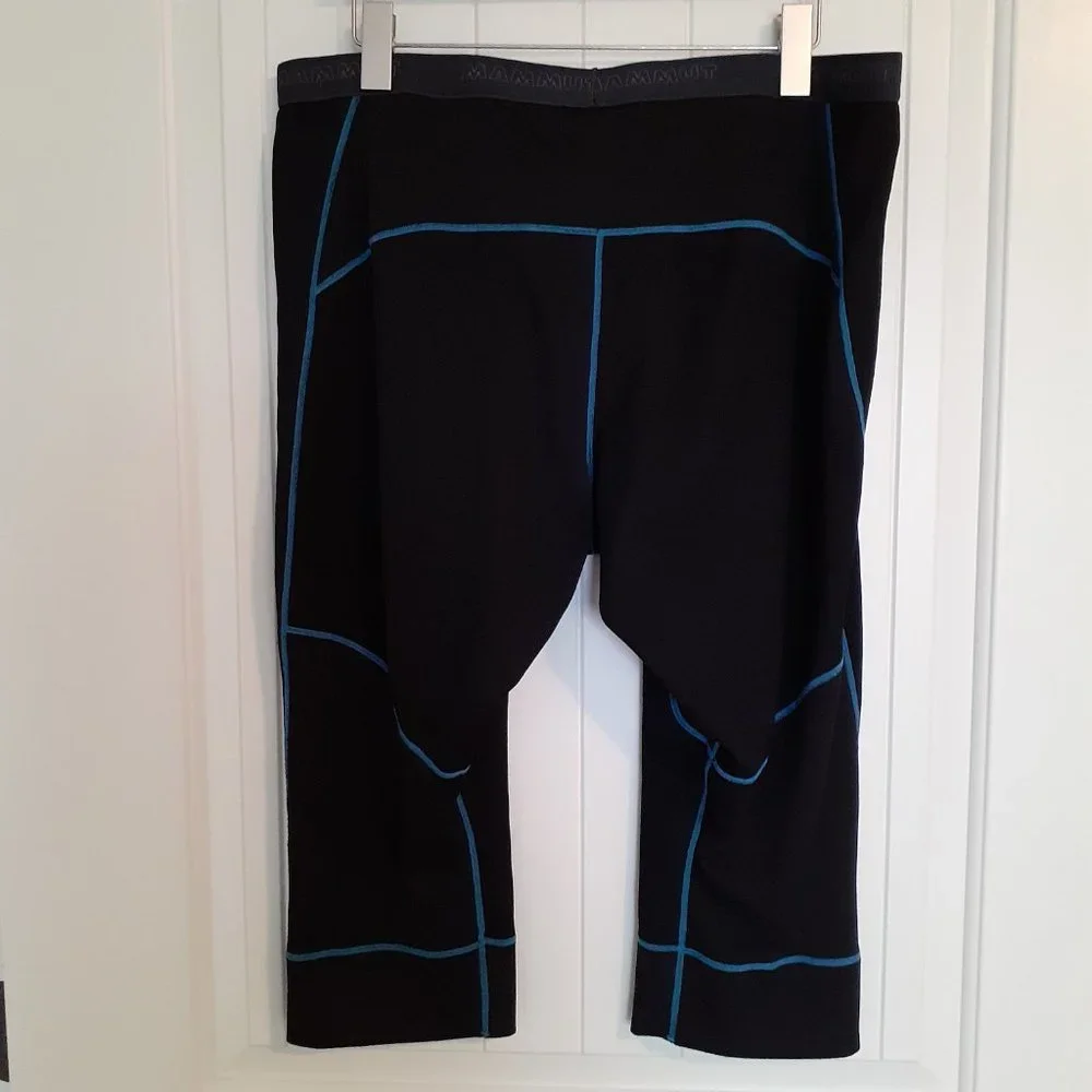 Mammut Go Warm Symbitech 3/4 Length Wool Blend Baselayer Pant Black Size XXL